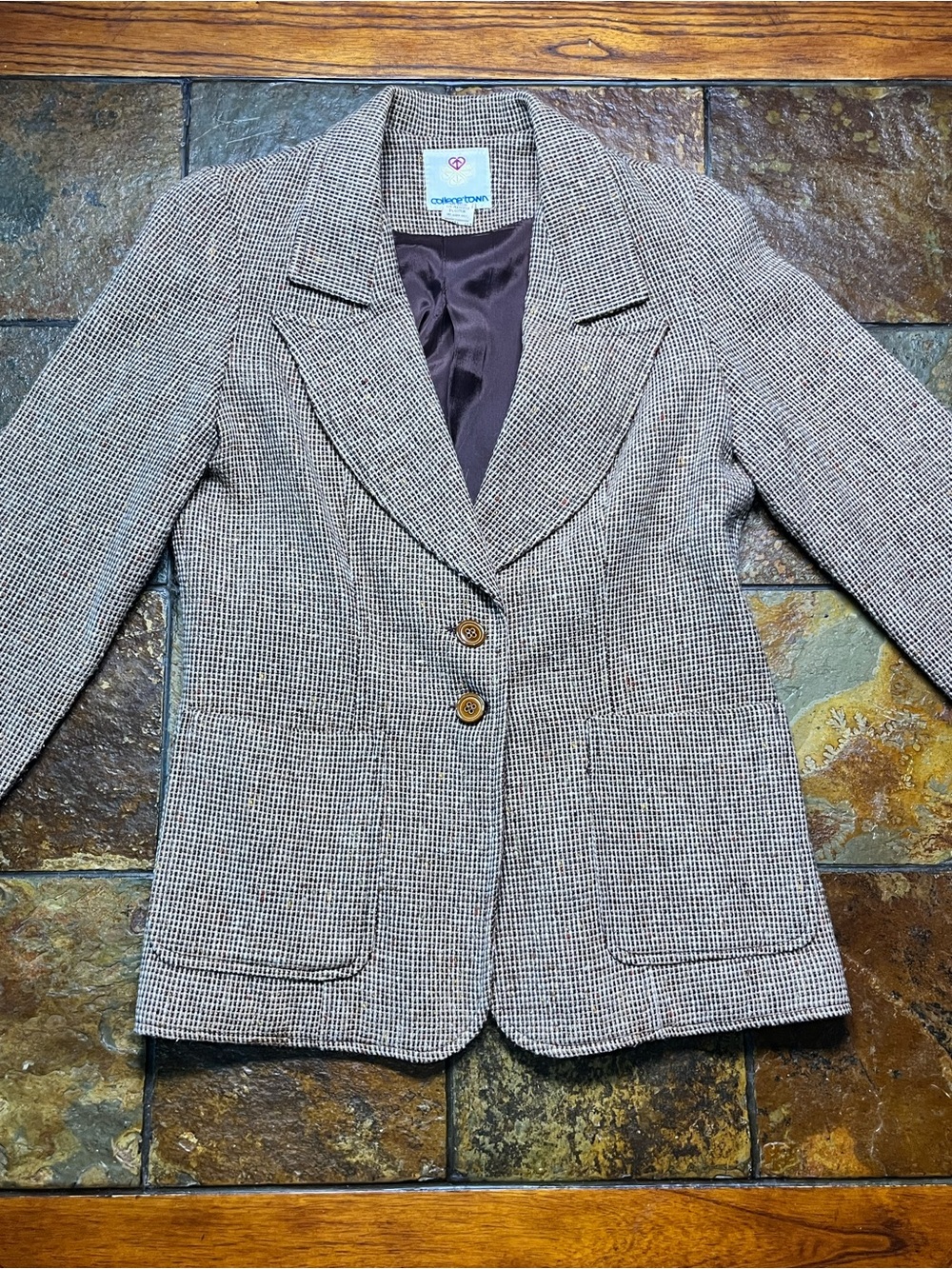Vintage 1970s College Town Speckled Tweed Blazer-XS